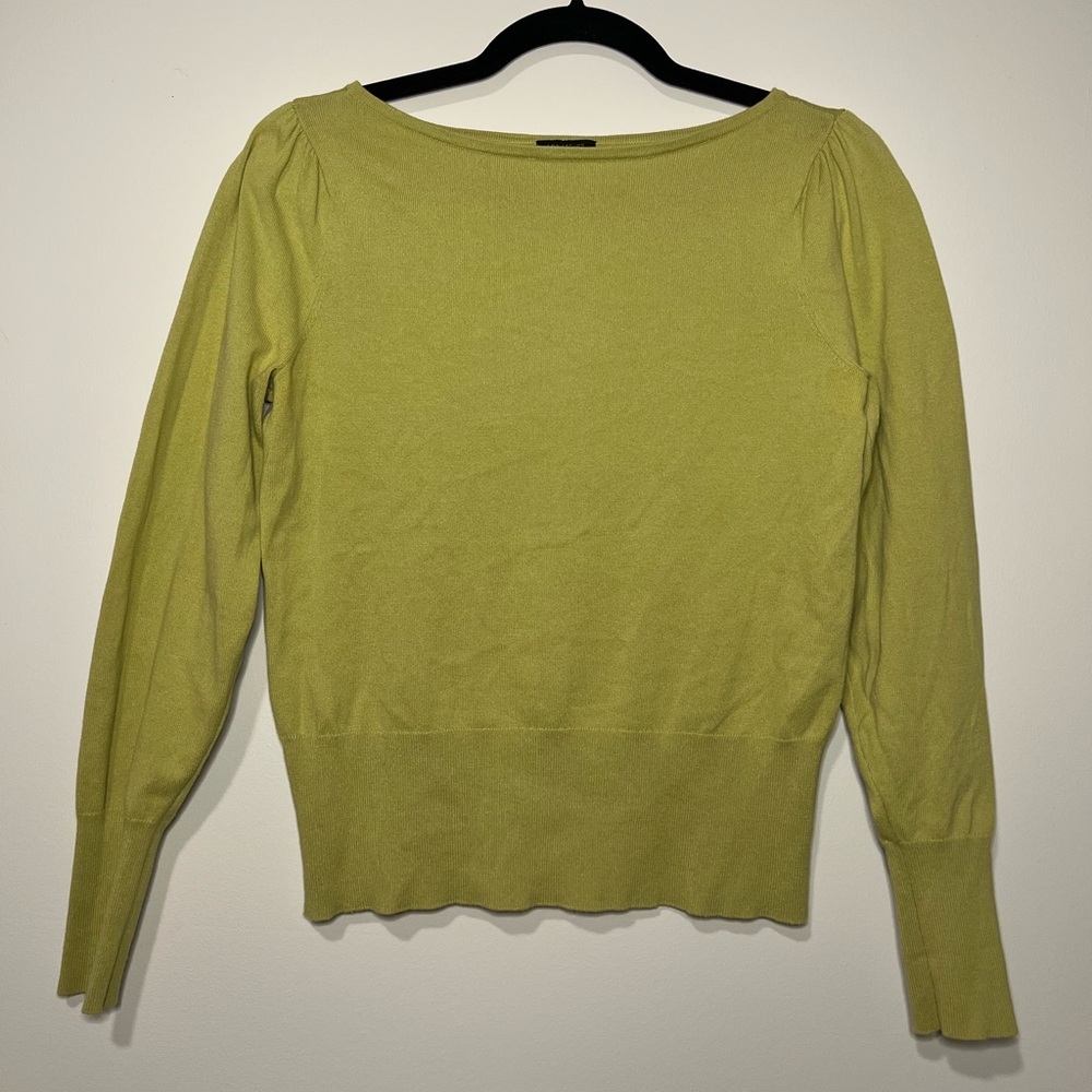 Ann Taylor Lime Green Crew Neck Sweater - 80% cotton